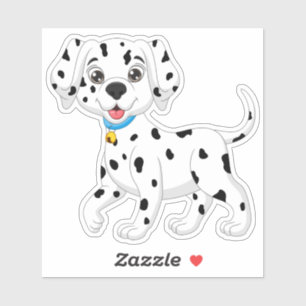 Cute Puppy Black White Spotted Fire Dog Dalmatian