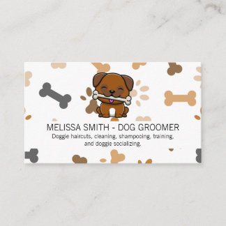 Cute Puppy | Bone Paw Prints Business Card