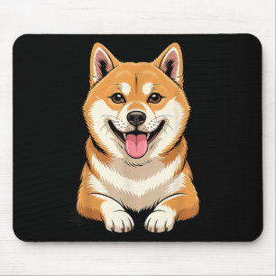 Cute puppy breed artistic shiba japanese brushwood mouse mat