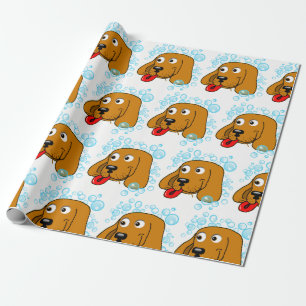 Cute Puppy Bubbles Collage Birthday Wrapping Paper