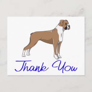 Cute Puppy Cartoon Boxer Dog Thank You Postcard
