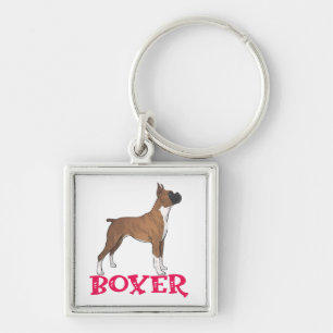 Cute Puppy Cartoon Dog Lover Boxer Key Ring