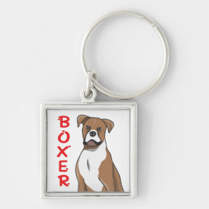 Cute Puppy Cartoon Dog Lover Boxer Key Ring