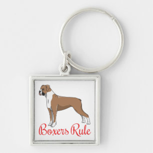 Cute Puppy Cartoon Dog Lover Boxer Key Ring