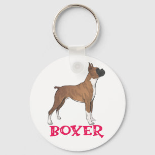 Cute Puppy Cartoon Dog Lover Boxer Key Ring