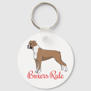 Cute Puppy Cartoon Dog Lover Boxer Key Ring