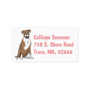 Cute Puppy Cartoon Dog Lover Boxer Label