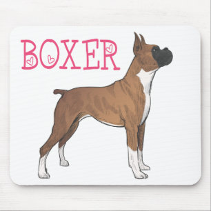 Cute Puppy Cartoon Dog Lover Gift Boxer Mouse Mat