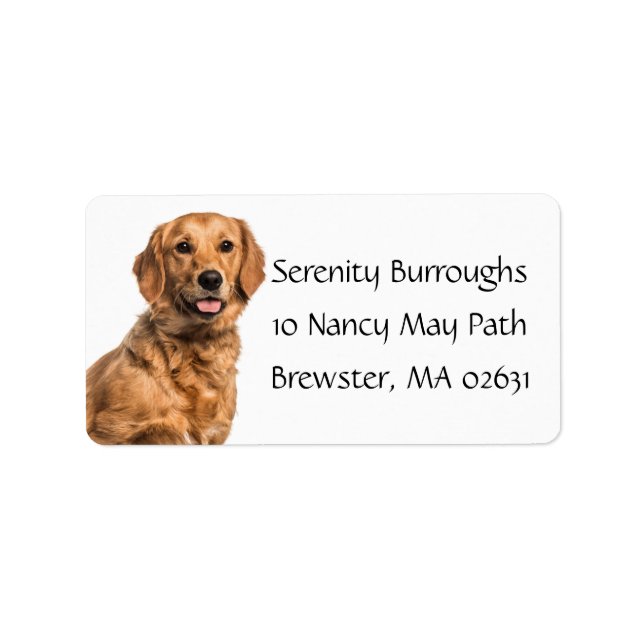 Cute Puppy Cartoon Dog Mom Golden Retriever Label (Front)