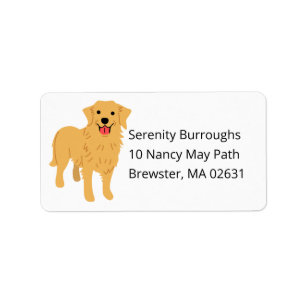 Cute Puppy Cartoon Dog Mum Golden Retriever Label