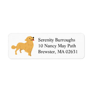 Cute Puppy Cartoon Dog Mum Golden Retriever Label