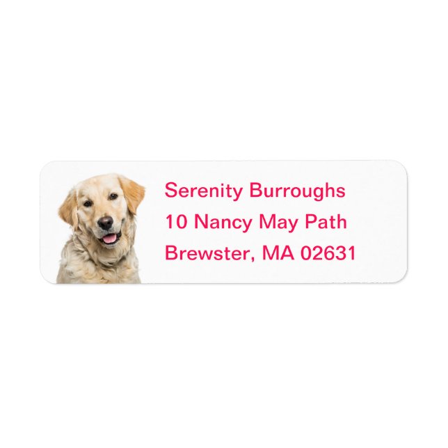 Cute Puppy Cartoon Dog Mum Golden Retriever Label (Front)