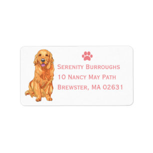 Cute Puppy Cartoon Dog Mum Golden Retriever Label