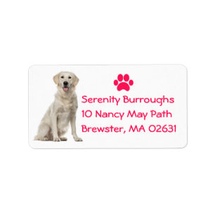 Cute Puppy Cartoon Dog Mum Golden Retriever Label