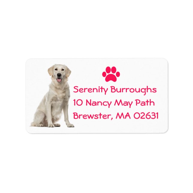 Cute Puppy Cartoon Dog Mum Golden Retriever Label (Front)