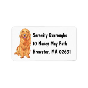 Cute Puppy Cartoon Dog Mum Golden Retriever Label