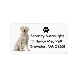 Cute Puppy Cartoon Dog Mum Golden Retriever Label