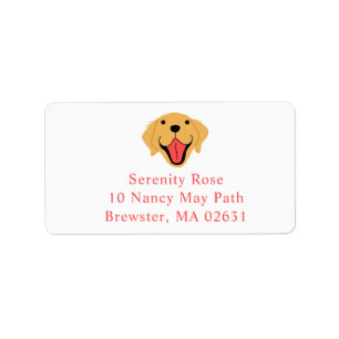 Cute Puppy Cartoon Dog Mum Golden Retriever Label