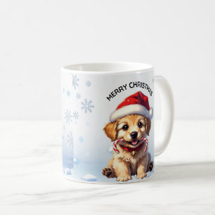 Cute Puppy Christmas Golden Retriever Holiday Coffee Mug