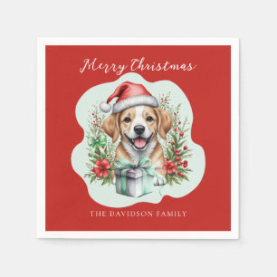 Cute Puppy Christmas  Napkin