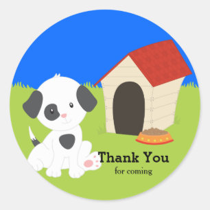 Cute puppy classic round sticker