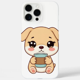 🐶☕ Cute Puppy Coffee Illustration | Kawaii Dog Co iPhone 16 Pro Max Case