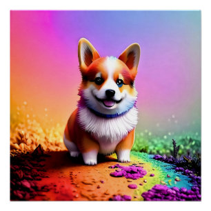 Cute Puppy Corgi Dog-36475 Poster