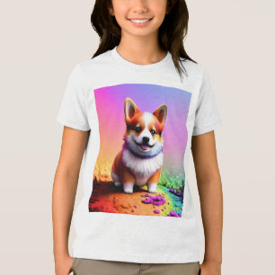Cute Puppy Corgi Dog-36475 Tri-Blend Shirt