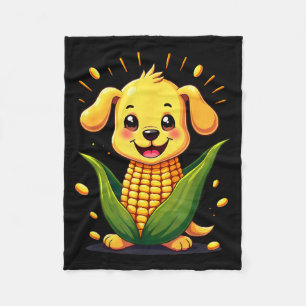 Cute Puppy Corn Dog Farmer Corndog Halloween Fleece Blanket