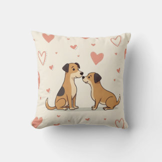 cute puppy couple cushion
