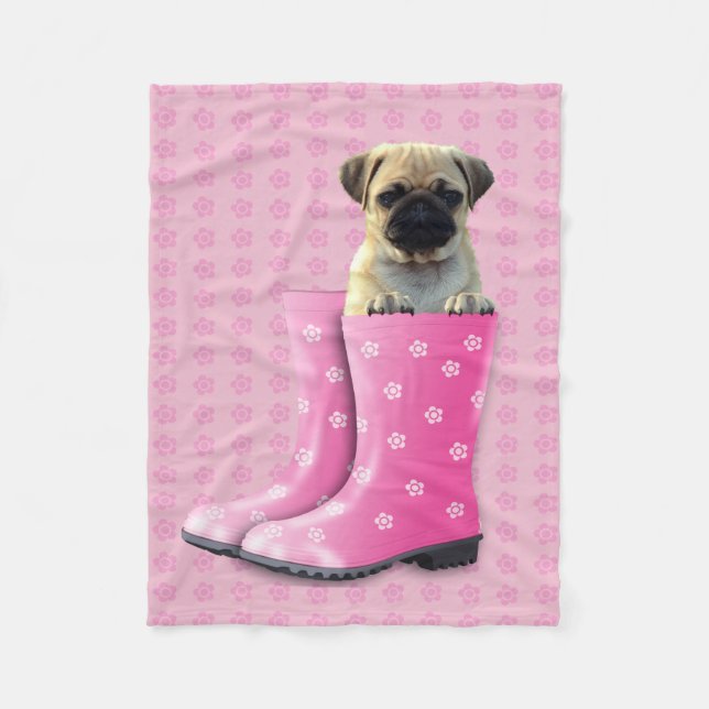Cute Puppy Custom Fleece Blanket, 30"x40" Blanket (Front)