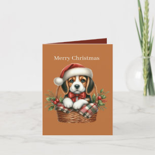 Cute puppy customisable Merry Christmas Holiday Card