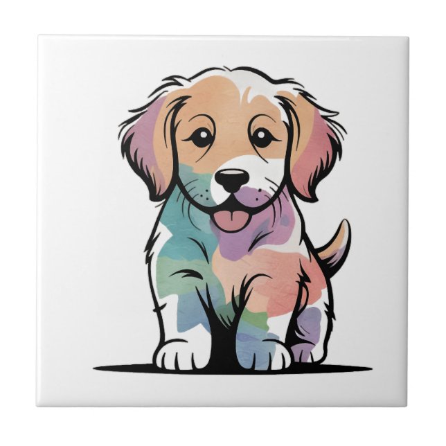 Cute Puppy Design Tile (Front)