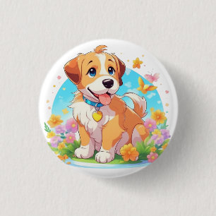 Cute Puppy Dog  3 Cm Round Badge