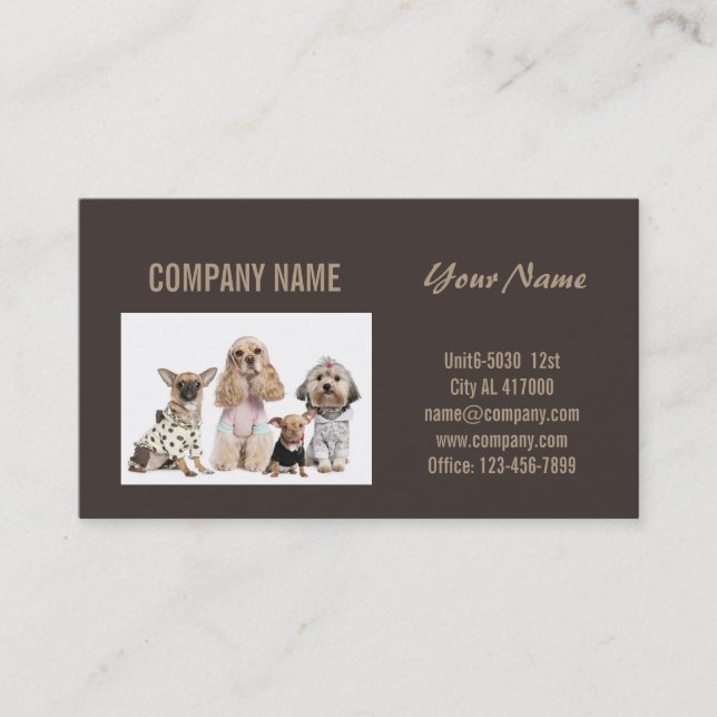 cute puppy dog animal pet SPA veterinarian Business Card (Front)