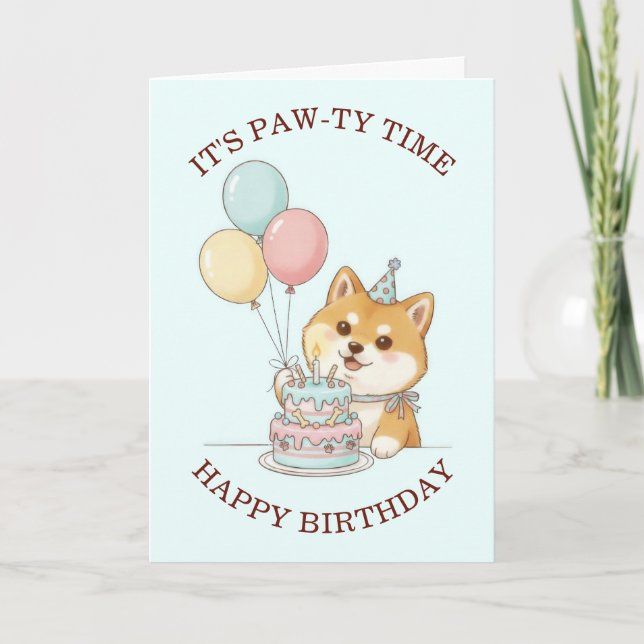 Cute Puppy Dog Birthday Card (Front)