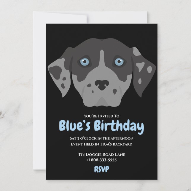 Cute puppy dog birthday party  invitation (Front)