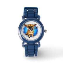 Cute Puppy Dog Blue Wristwatch for Kids