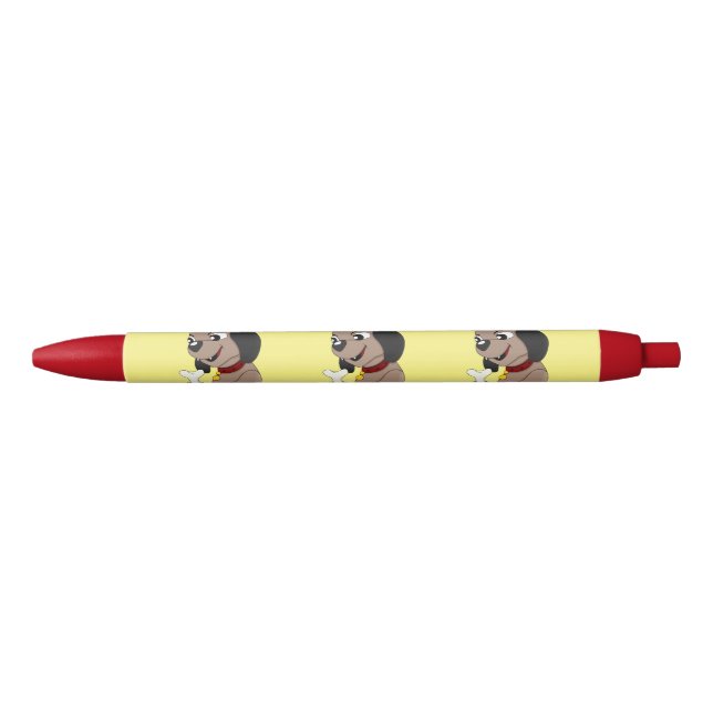 Cute puppy dog cartoon black ink pen (Front)