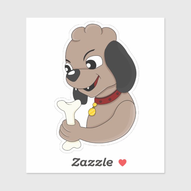Cute puppy dog cartoon Custom-Cut Vinyl Sticker (Sheet)