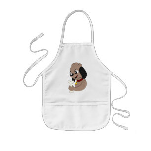 Cute puppy dog cartoon  kids apron