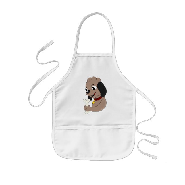 Cute puppy dog cartoon  kids apron (Front)