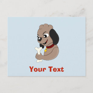 Cute puppy dog cartoon postcard