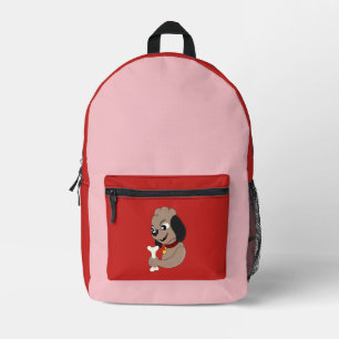 Cute puppy dog cartoon printed backpack