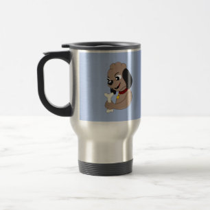 Cute puppy dog cartoon travel mug