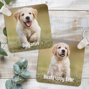 Cute Puppy Dog Custom Photo Personalised Name Key Ring