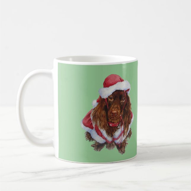 Cute puppy dog dressed for christmas mug (Left)