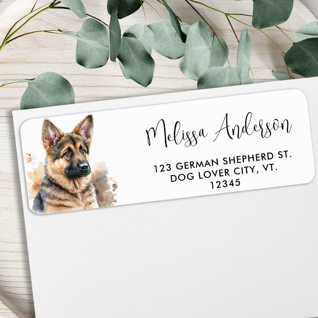 Cute Puppy Dog German Shepherd Return Address (Creator Uploaded)