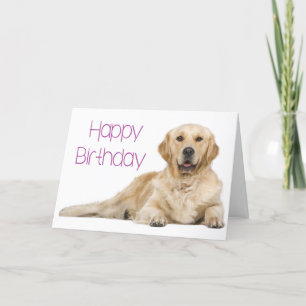 Cute Puppy Dog Golden Retriever Birthday Card
