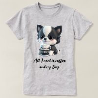 Cute puppy dog graphic - I love coffee